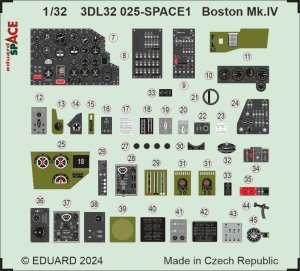 Eduard 3DL32025 - 1:32 Boston Mk.IV Space 3D Decals + PE