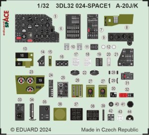 Eduard 3DL32024 - 1:32 A-20J/K Space 3D Decals + PE