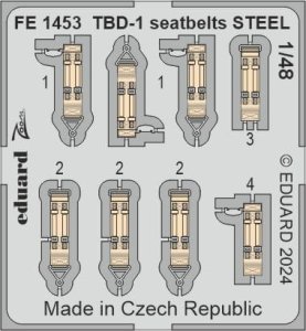 Eduard FE1453 - 1:48 TBD-1 seatbelts - Steel