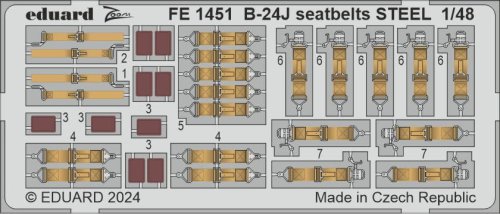Go to product Eduard FE1451 - 1:48 B-24J seatbelts - Steel