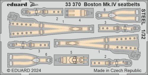 Go to product Eduard 33370 - 1:32 Boston Mk.IV seatbelts - Steel