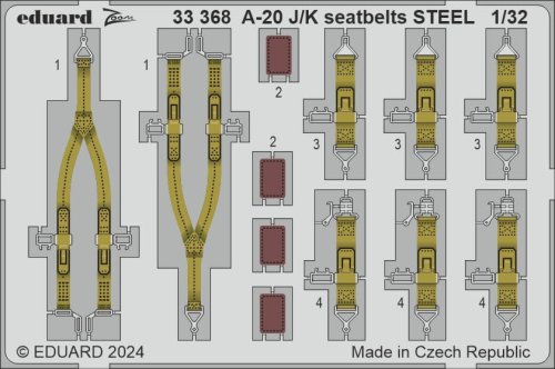 Go to product Eduard 33368 - 1:32 A-20J/K seatbelts - Steel