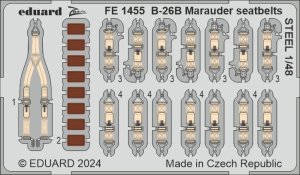 Eduard FE1455 - 1:48 B-26B Marauder seatbelts - Steel