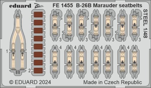 Go to product Eduard FE1455 - 1:48 B-26B Marauder seatbelts - Steel