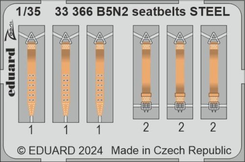 Go to product Eduard 33366 - 1:35 B5N2 seatbelts - Steel