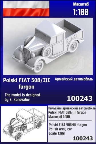 Go to product Zebrano Z100-243 - 1:100 Polski Fiat 508/II Furgon Car