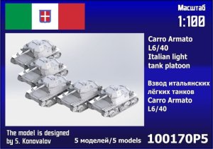 Zebrano 100-170P5 - 1:100 Carro Armato L6/40 Platoon 5 pcs