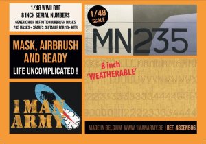 1 Man Army 48GEN506 - 1:48 WWII RAF 8" Serial Numbers
