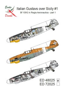 Exotic Decals 48025 - 1:48 Italian Gustavs over Sicily #1 Bf 109G in Regia Aeronautica - Part 1