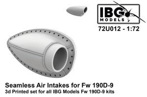 IBG 72U012 - 1:72 Seamless Air Intakes for Fw 190D-9 3D Printed Set for The Whole IBG Fw 190D-9 Family