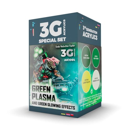 Go to product AK INTERACTIVE 1064 - Green Plasma and Glowing Effects Wargame Color acrylic paint set
