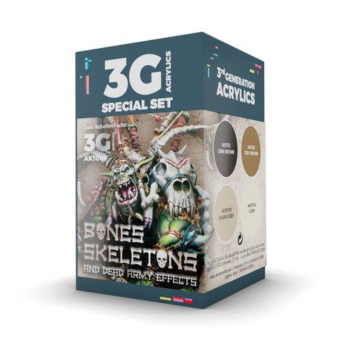 Go to product AK INTERACTIVE 1069 - Bones and Skeletons Wargame Color acrylic paint set