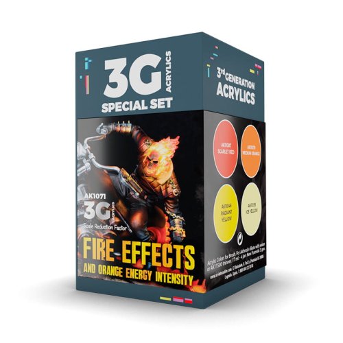 Go to product AK INTERACTIVE 1071 - Fire Effects Wargame Color acrylic paint set