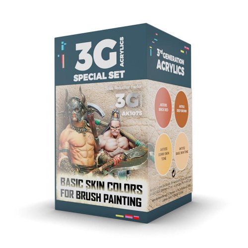 Go to product AK INTERACTIVE 1075 - Basic Skin Wargame Color acrylic paint set