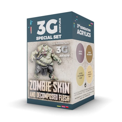 Go to product AK INTERACTIVE 1076 - Zombie Skin Wargame Color acrylic paint set