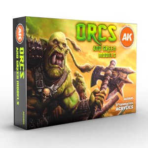 AK INTERACTIVE 11600 - Orcs and Green Models acrylic paint set