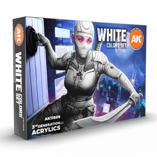 Go to product AK INTERACTIVE 11609 - White Color acrylic paint set