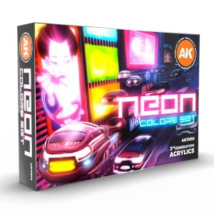 AK INTERACTIVE 11610 - Neon Color acrylic paint set