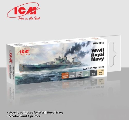 Go to product ICM 3060 - WWII Royal Navy paint set