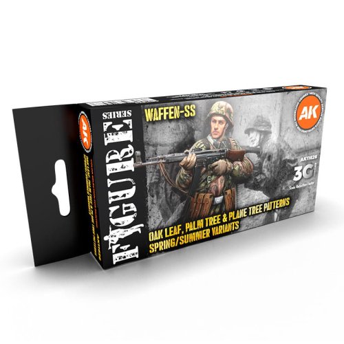 Go to product AK INTERACTIVE 11626 - Oak Leaf, Palm Tree & Plane Tree Patterns Spring / Summer Variants Waffen-SS acrylic paint set