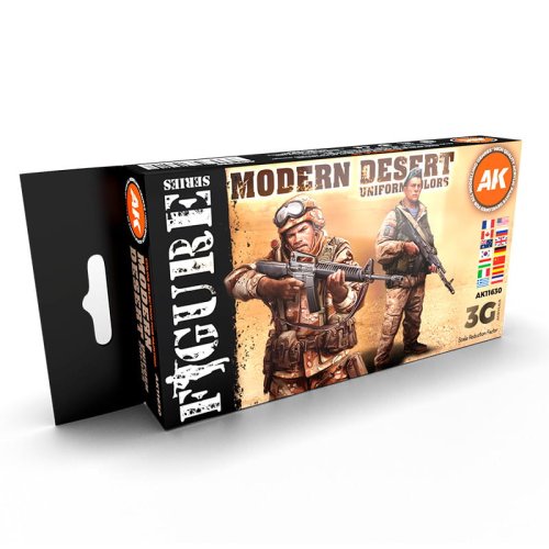 Go to product AK INTERACTIVE 11630 - Modern Desert Uniforms Color acrylic paint sets