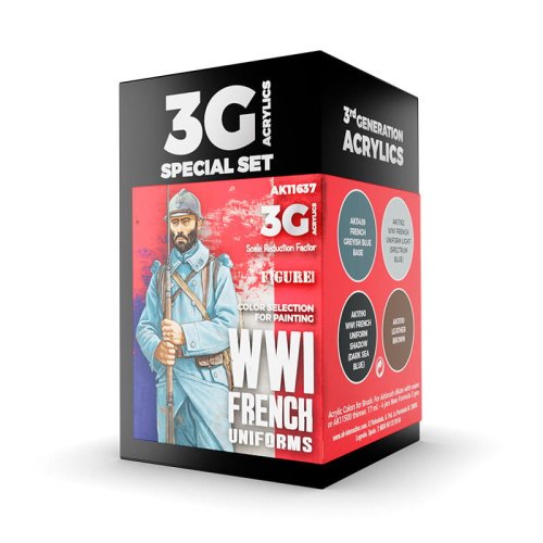Go to product AK INTERACTIVE 11637 - WWI French Uniform Color acrylic paint sets