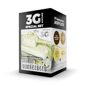 AK INTERACTIVE 11640 - German Dunkelgelb color modulation acrylic paint set