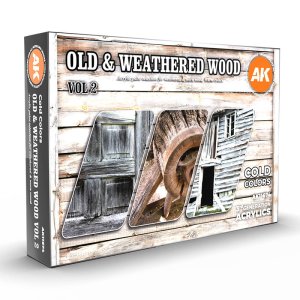 AK INTERACTIVE 11674 - Old & Weathered Wood Vol 2 acrylic paint set