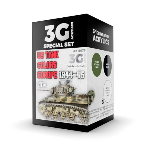 Go to product AK INTERACTIVE 11675 - US Tank Color Europe 1944-45 acrylic paint set