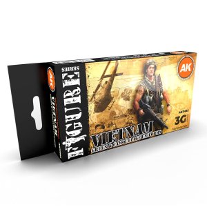 AK INTERACTIVE 11682 - Vietnam Green & Camouflage Uniforms acrylic paint set