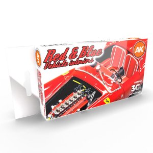 AK INTERACTIVE 11685 - Red & Blue Vehicle Interiors acrylic paint set
