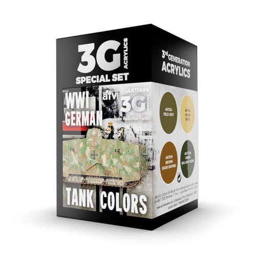 Go to product AK INTERACTIVE 11686 - WWI German Tank Color acrylic paint set