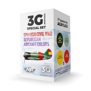 AK INTERACTIVE 11713 - Spanish Civil War Republican Aircraft Color acrylic paint set