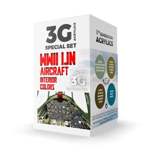 Go to product AK INTERACTIVE 11738 - WWII IJN Aircraft Interior Color acrylic paint set
