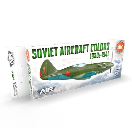 Go to product AK INTERACTIVE 11740 - Soviet Aircraft Color 1930s-1941 acrylic paint set