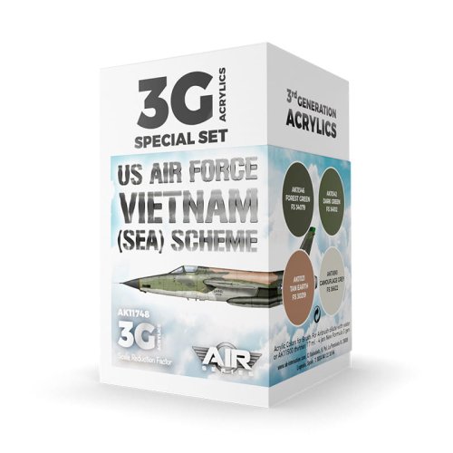 Go to product AK INTERACTIVE 11748 - US Air Force South East Asia (SEA) Scheme acrylic paint set