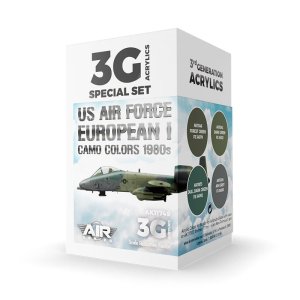 AK INTERACTIVE 11749 - US Air Force European I Camo Color 1980s acrylic paint set