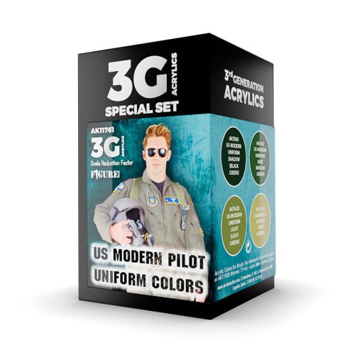 Go to product AK INTERACTIVE 11761 - US Modern Pilot Uniform Color acrylic paint set