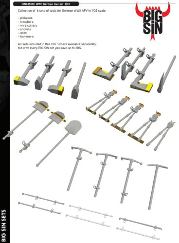 Go to product Eduard SIN635001 - 1:35 WWII German tool set