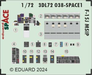 Eduard 3DL72038 - 1:72 F-15J MSIP Space 3D Decals + PE