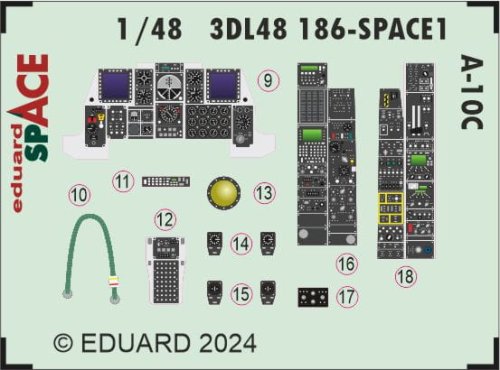 Go to product Eduard 3DL48186 - 1:48 A-10C Space 3D Decals + PE