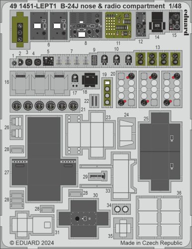 Go to product Eduard 491451 - 1:48 B-24J nose &amp; radio compartment
