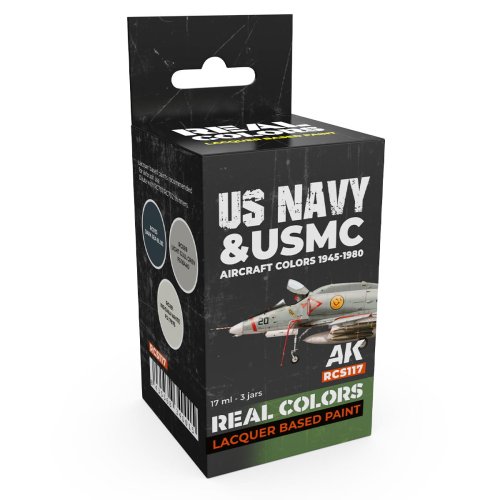 Go to product AK Interactive RCS117 - US Navy &amp; USMC Aircraft Colors 1945-1980 paint set