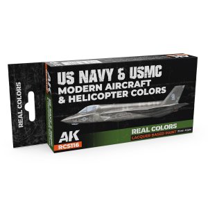 AK Interactive RCS116 - US Navy&amp;USMC Modern Aircraft&amp;Helicopter Colors paint set