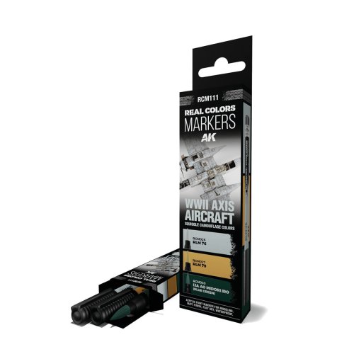 Go to product AK Interactive RCM111 - Real Colors Marker Set - WWII Axis Aircraft Squiggle Camouflage Colors