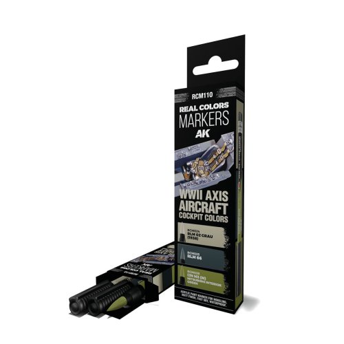 Go to product AK Interactive RCM110 - Real Colors Marker Set - WWII Axis Aircraft Cockpit Colors