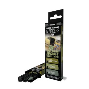 AK Interactive RCM109 - Real Colors Marker Set - WWII Allied Aircraft Cockpit Colors