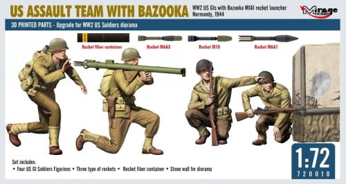 Go to product Mirage 720010 - 1:72 US Assault Team with Bazooka