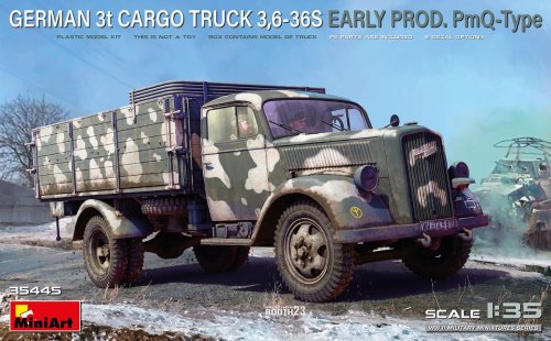 Go to product Miniart 35445 - 1:35 German 3t Cargo Truck 3.6-36S Early Prod. PmQ Type