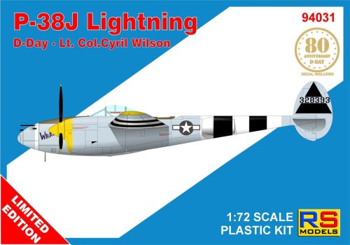 Go to product RS Models 94031 - 1:72 P-38J Lightning D-Day Limited Edition